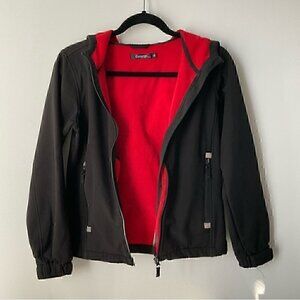 Girls Black  hooded zip up jacket size 10